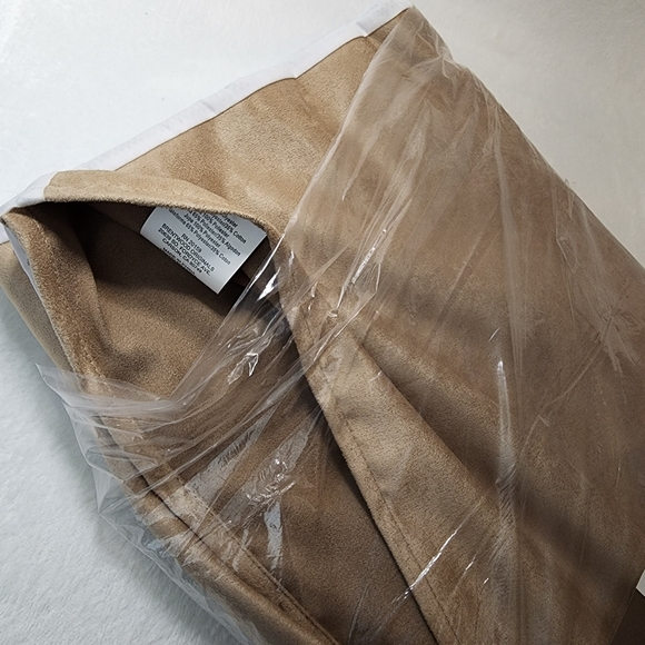 Pleated Bed Skirt Full Size Faux Suede Bark Taupe Brown 54" x 80" NWT - Picture 4 of 10